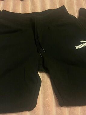 Puma Black Jogger Sweatpants with White Logo